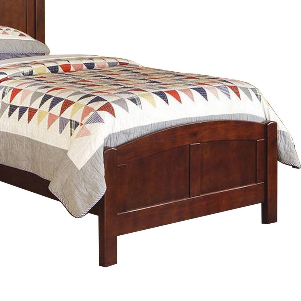 Pika Full Size Bed Arched Headboard and Footboard Dark Cherry Brown Wood BM300281