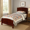 Pika Full Size Bed, Arched Headboard and Footboard, Dark Cherry Brown Wood
