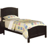 Pika Full Size Bed, Arched Headboard and Footboard, Jet Black Wood Frame