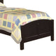 Pika Full Size Bed Arched Headboard and Footboard Jet Black Wood Frame BM300282