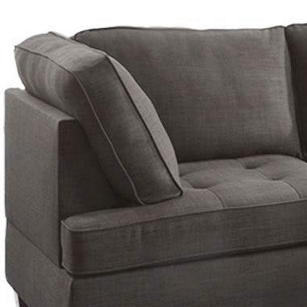 Roda 2 Piece L Shape Sectional Sofa with Reversible Chaise Black Fabric BM300283