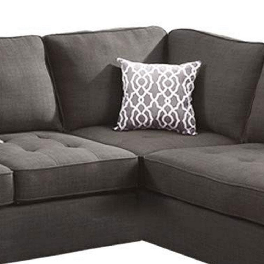 Roda 2 Piece L Shape Sectional Sofa with Reversible Chaise Black Fabric BM300283