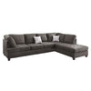 Roda 2 Piece L Shape Sectional Sofa with Reversible Chaise, Black Fabric
