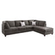 Roda 2 Piece L Shape Sectional Sofa with Reversible Chaise, Black Fabric
