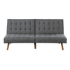 Ara 71 Inch Adjustable Futon Sofa Bed, Plush Cushioning, Tapered Legs, Gray By Casagear Home