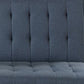 Ara 71 Inch Adjustable Futon Sofa Bed Plush Cushioning Tapered Legs Blue By Casagear Home BM300286