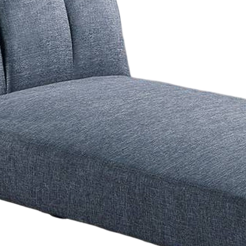 Dora 62 Inch Modern Adjustable Chaise Lounger with Channel Tufting Blue BM300292