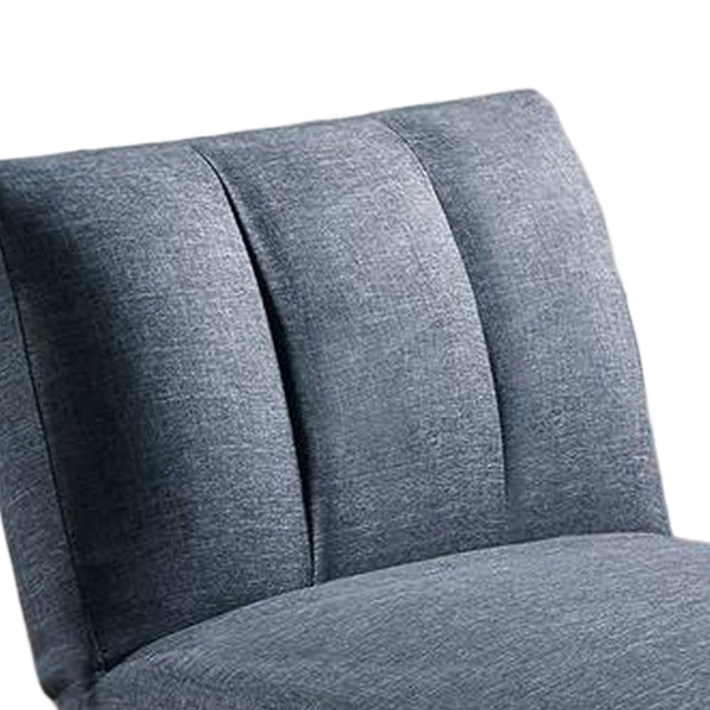 Dora 62 Inch Modern Adjustable Chaise Lounger with Channel Tufting Blue BM300292