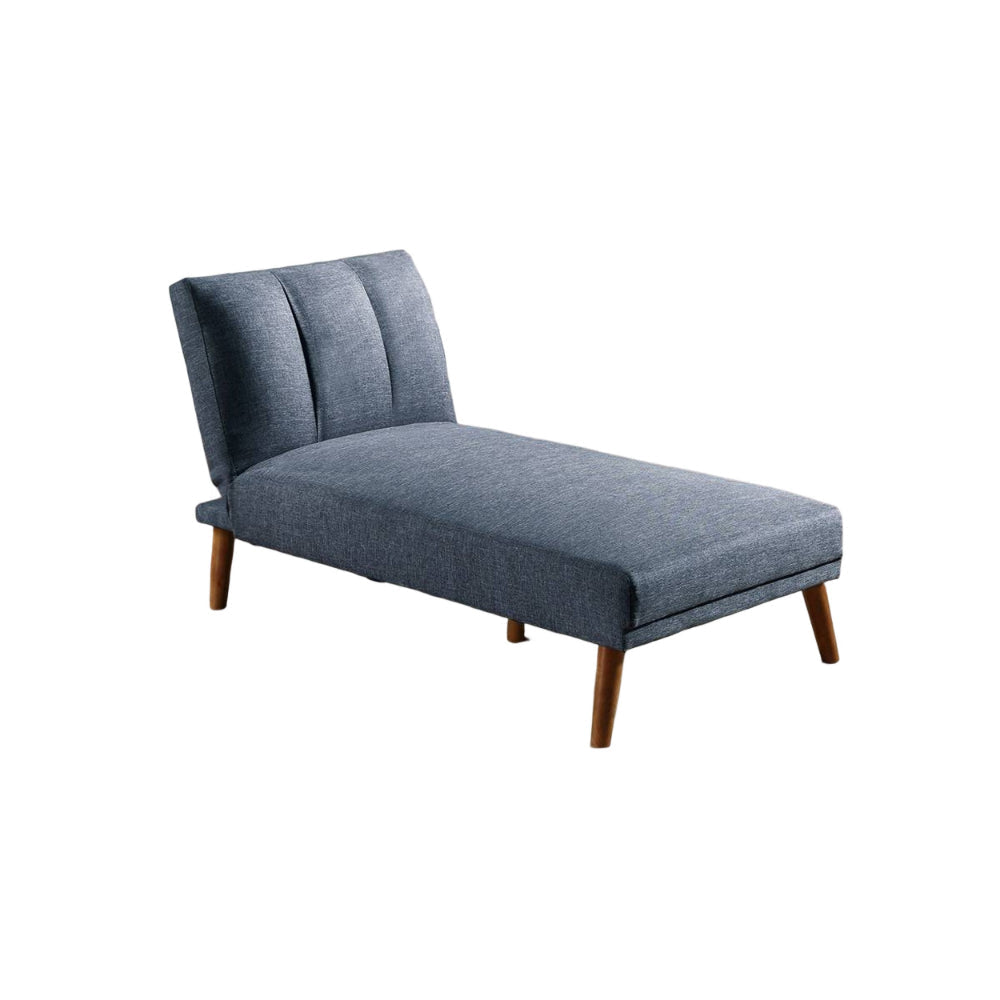Dora 62 Inch Modern Adjustable Chaise Lounger with Channel Tufting, Blue