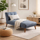 Dora 62 Inch Modern Adjustable Chaise Lounger with Channel Tufting, Blue