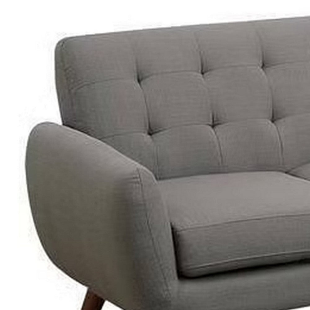 Two Piece Modern L Shape Sectional Sofa with Chaise Cushioned Back Gray BM300293