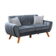 Eula 2 Piece Sofa and Loveseat Set with 4 Throw Pillows Dark Gray Velvet BM300297