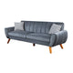 Eula 2 Piece Sofa and Loveseat Set with 4 Throw Pillows Dark Gray Velvet BM300297