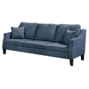 Gaia 2 Piece Sofa and Loveseat Set 4 Throw Pillows Cushioned Navy Blue BM300302