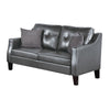 Hera 2 Piece Sofa and Loveseat Set 4 Pillows Classic Gray Faux Leather