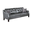 Hera 2 Piece Sofa and Loveseat Set 4 Pillows Classic Gray Faux Leather