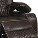 Seda 71 Inch Power Reclining Loveseat Storage Console Brown Faux Leather