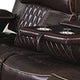 Seda 80 Inch Power Reclining Sofa USB Port Dark Brown Vegan Faux Leather BM300316