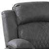 Seda 71 Inch Power Reclining Loveseat Storage Console Gray Faux Leather