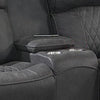 Seda 71 Inch Power Reclining Loveseat Storage Console Gray Faux Leather
