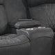 Seda 71 Inch Power Reclining Loveseat Storage Console Gray Faux Leather