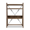 76 Inch Ladder Style Bookcase Desk 2 Shelves Pine Wood Frame Brown BM300325