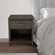 Fang 26 Inch Modern Nightstand, Single Large Gliding Drawer, Rustic Brown