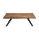 Isla 54 Inch Coffee Table, Acacia Wood Surface, Live Edge, Rich Brown