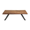 Isla 54 Inch Coffee Table Acacia Wood Surface Live Edge Rich Brown BM300334