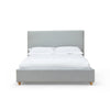 Azin Modern Queen Size Platform Bed Panel Headboard Light Gray Upholstery