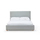 Azin Modern Queen Size Platform Bed Panel Headboard Light Gray Upholstery