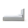 Azin Modern Queen Size Platform Bed Panel Headboard Light Gray Upholstery