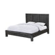 Gael Full Size Bed, Acacia Wood, Panel Headboard, Wire Brushed Gray Finish