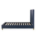 Herst Modern California King Bed Brass Metal Legs Wavy Texture Navy Blue BM300359