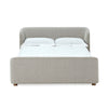 Kaven Modern King Size Platform Bed Gray Boucle Upholstery Wingback Panel BM300364