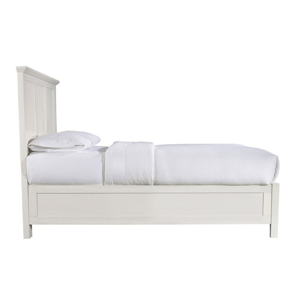 Neo California King Bed Panel Design Farmhouse Wood Frame Slats White BM300376
