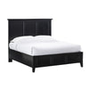 Neo Full Size Bed, Panel Design Farmhouse Wood Frame with Slats, Black