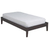 Evelyn Low Profile Full Size Platform Bed, Slats, Rich Espresso Brown Wood