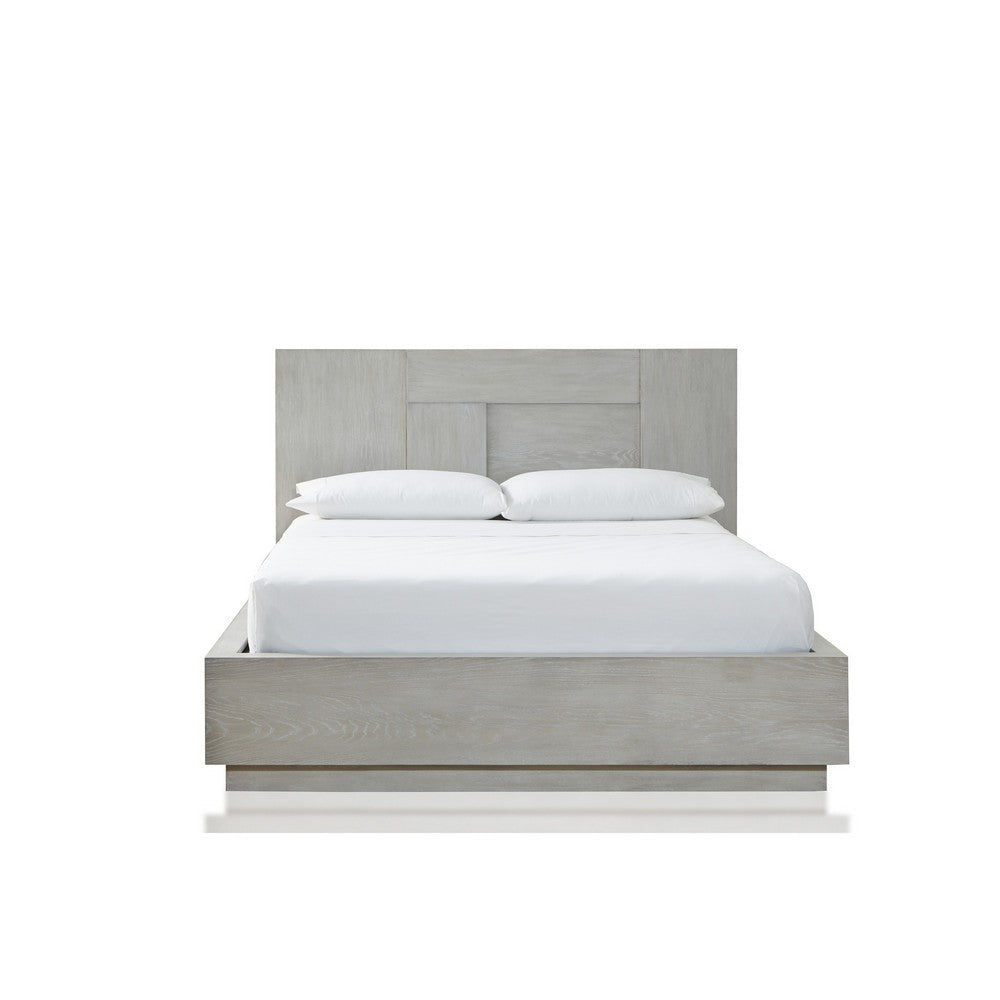 Glimps California King Platform Bed Cross Grain Panel Headboard Gray BM300391