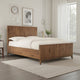 Veldt California King Panel Bed, Brown Knotty Wood Veneer, Corner Brackets