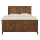 Veldt King Size Panel Bed Brown Knotty Wood Veneer Slats Corner Brackets