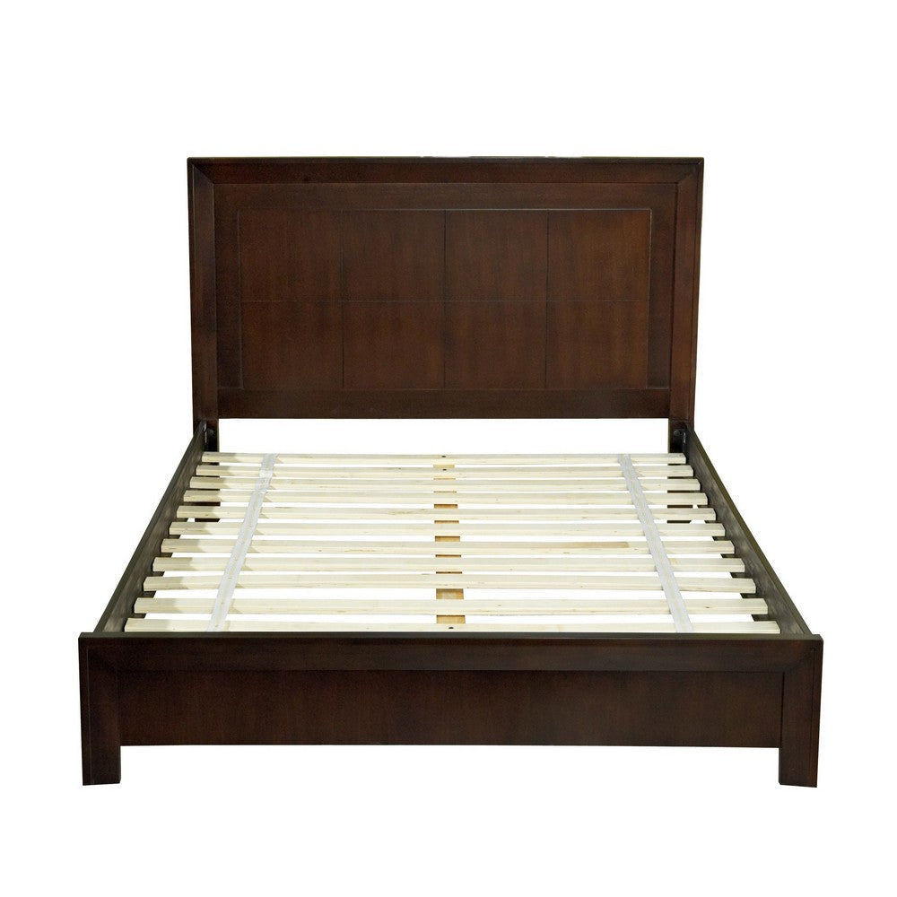 Blake California King Platform Bed Panel Headboard Dark Brown Mahogany BM300403