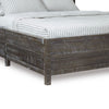 Cas King Size Bed Rustic Rough Hewn Solid Wood Planks Dark Gray Wood BM300407