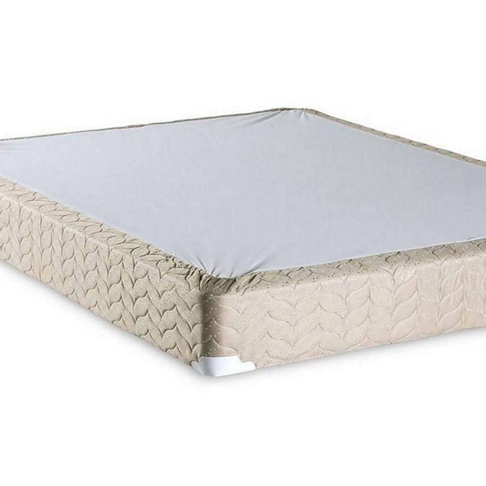 Yuk 7 Inch California King Foundation Box Spring Quilted Suede Fabric BM300476