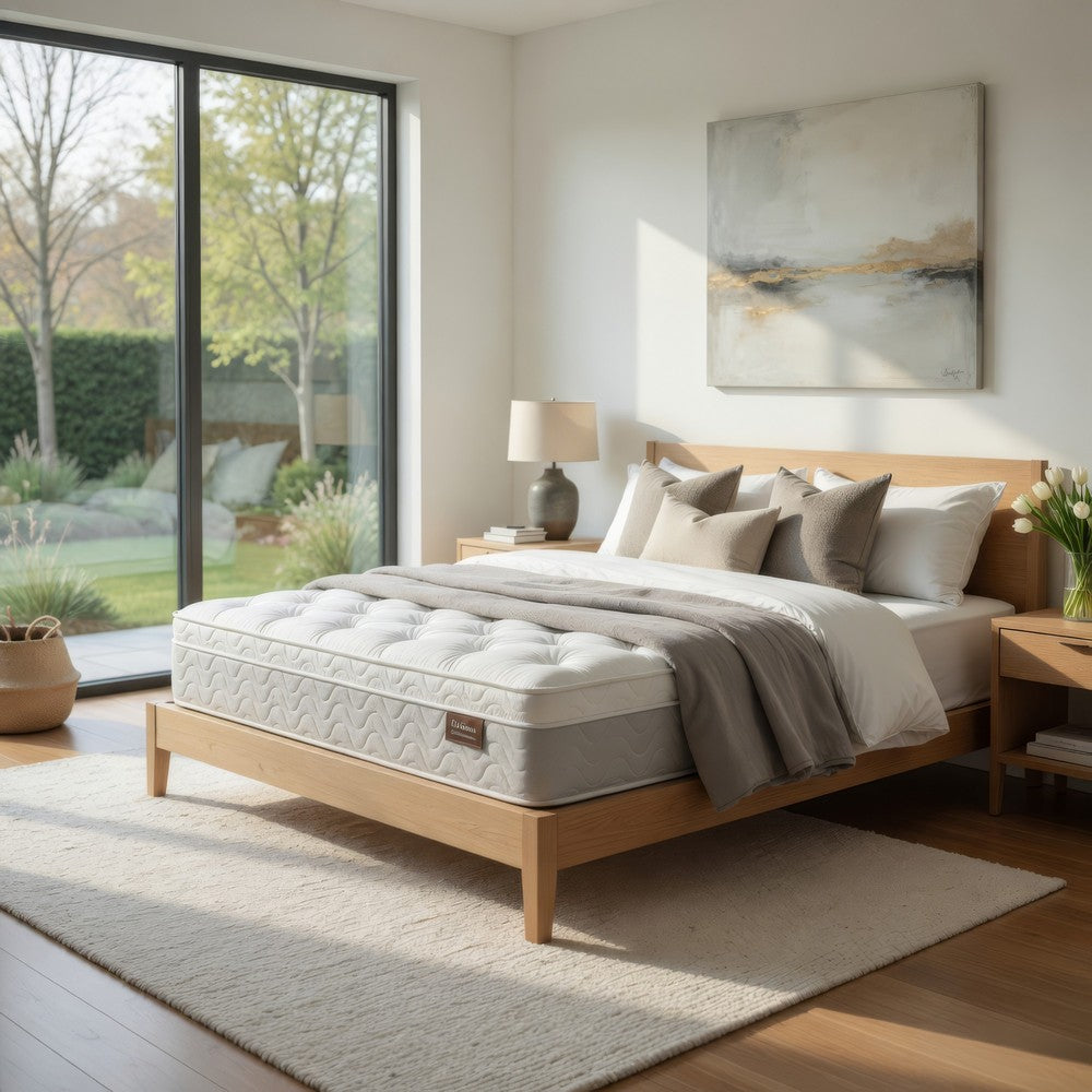 Fima 11 Inch Queen Pillow Top Mattress, Medium Firmness Hi Density Foam