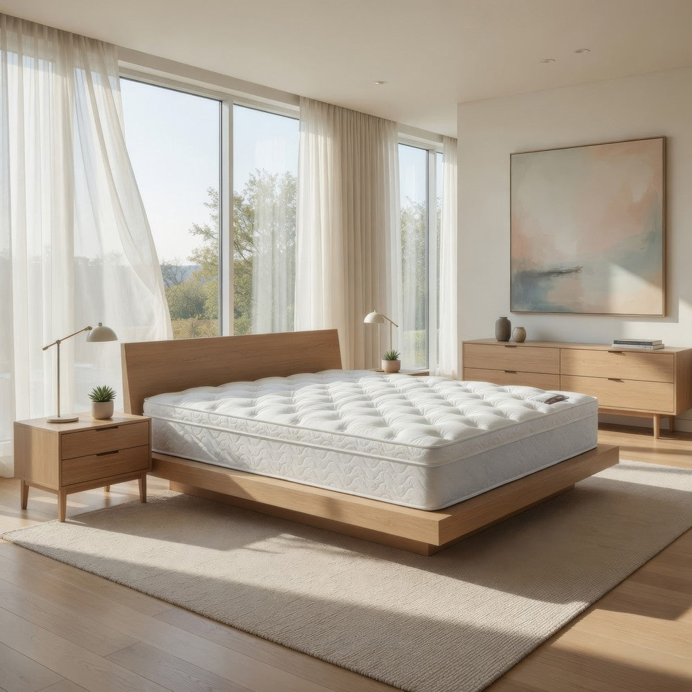Fima 11 Inch Full Size Pillow Top Mattress, Medium Firmness Hi Density Foam