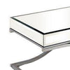 Gavin 48 Inch Coffee Table Mirrored Panels Curved Crossed Frame Chrome BM300549