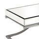 Gavin 48 Inch Coffee Table Mirrored Panels Curved Crossed Frame Chrome BM300549