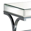 Gavin 24 Inch Side End Table Mirrored Panels Curved Crossed Base Chrome BM300550