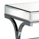 Gavin 24 Inch Side End Table Mirrored Panels Curved Crossed Base Chrome BM300550